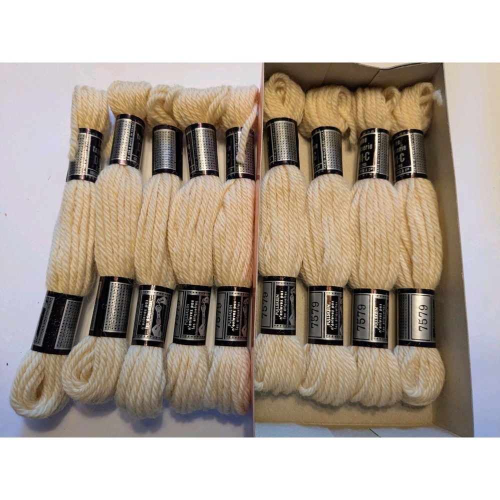 10 Skeins Laine Tapisserie DMC 100% Wool 8 Meters ea #7579 Light Pale Yellow